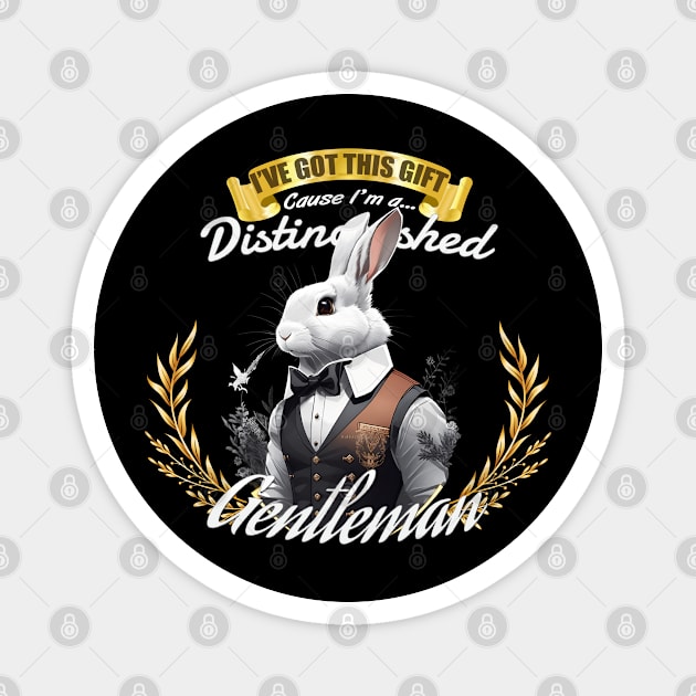 The Distinguished Rabbit Gentleman Magnet by Asarteon